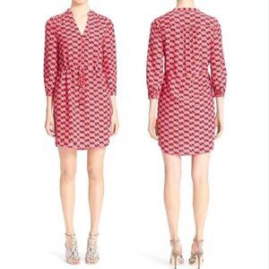 Kate Spade Pinwheel Silk Blend Shirtdress Pink & Black Size Small NWT